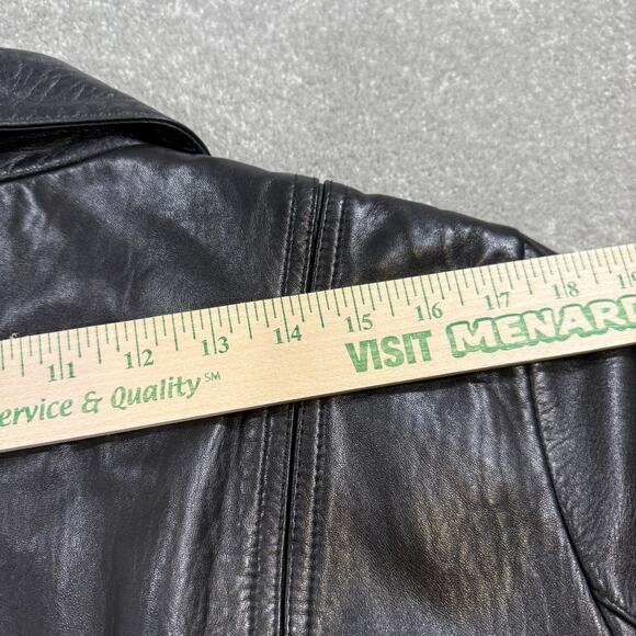 Vintage Jones New York Leather Jacket Black Belted Womens Lrg Classic Retro - Picture 13 of 13